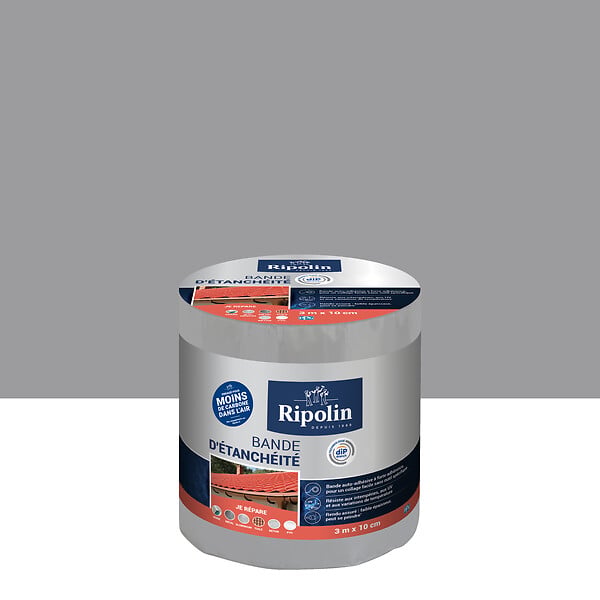 RIPOLIN - Bande d'étanchéité RIPOLIN 3MX10cm Gris - large