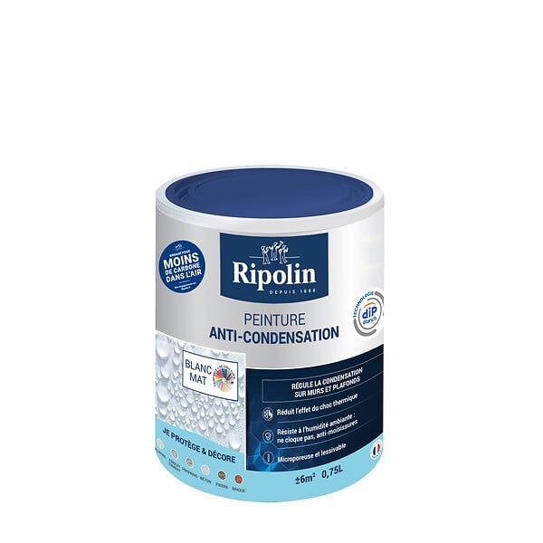 RIPOLIN - Peinture anti-condensation Blanc Mat Pot 0.75l - large