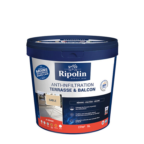 RIPOLIN - Revetement anti-infiltration terrasse balcon - Sable - 5L - large