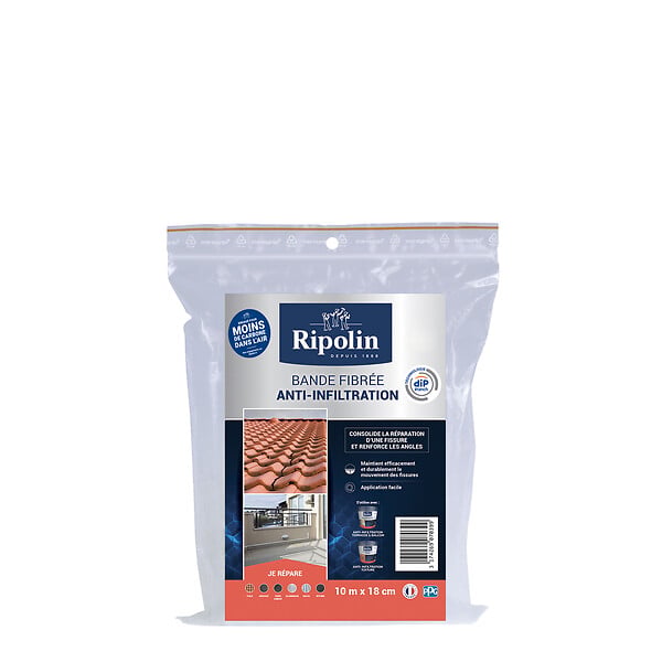 RIPOLIN - Bande anti-infiltration fibree 10mx18cm - large