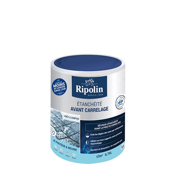 RIPOLIN - Étanchéité avant carrelage blanc mat - 0,75L - large