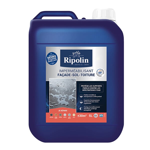 RIPOLIN - Impermeabilisant façade-sol-toiture Invisible 5l - large