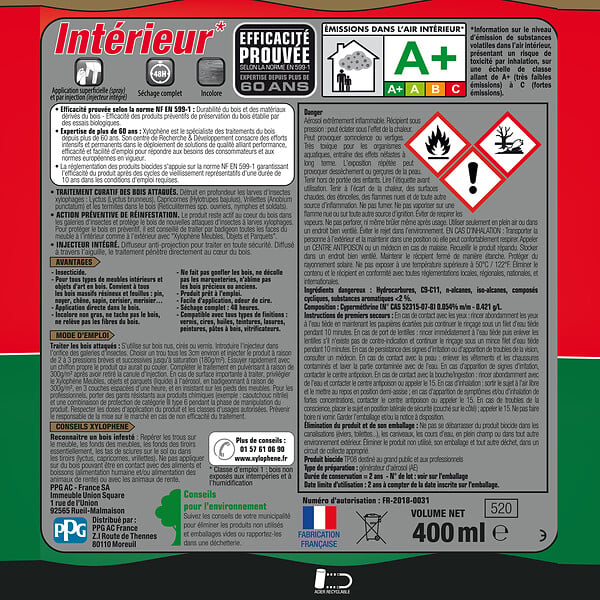 XYLOPHENE - Traitement meuble-objets anciens Aerosol 400ml - large
