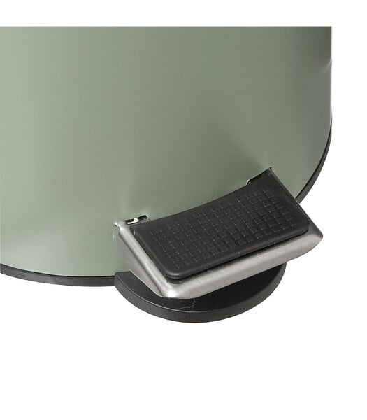 5 FIVE SIMPLY SMART - Poubelle de salle de bain en métal Vert Kaki et couvercle en Bambou 3 L - large