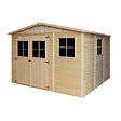 TIMBELA - Abri de Jardin en Bois Naturel - H226x316x324 cm / 9 m² - M335 - vignette