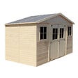 TIMBELA - Abri de Jardin en Bois Naturel - H246x418x220 cm /8 m² - M332 - vignette