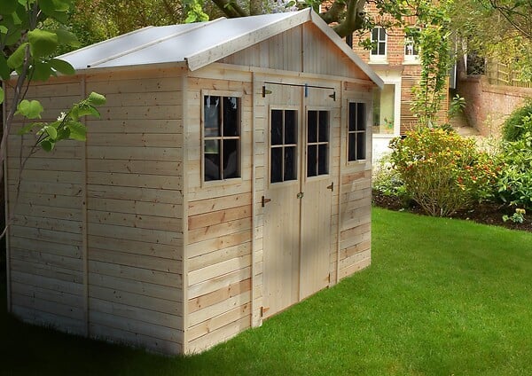 TIMBELA - Abri de Jardin en Bois Naturel - H246x418x220 cm /8 m² - M332 - large