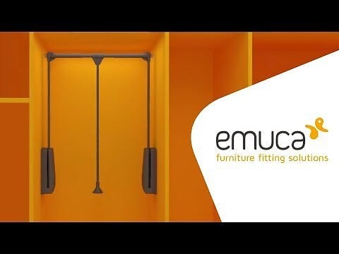 EMUCA - Penderie rabattable pour armoire Hang, 450 - 600, Chromé, Acier et Plastique. - large