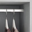 EMUCA - Lot de 2 rails ovales pour armoires 30x15mm longueur 0.75m avec supports, Acier et Zamak, Chromé - vignette