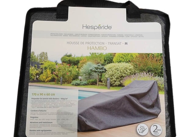 HESPERIDE - Housse pour transat Hambo M gris - 170 x 90 x 60 cm - Hespéride - large
