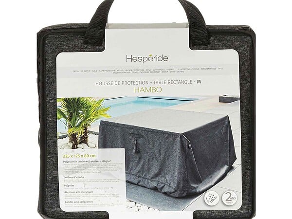HESPERIDE - Housse pour table rectangulaire extérieure Hambo M gris - 225 x 125 x 80 cm - Hespéride - large