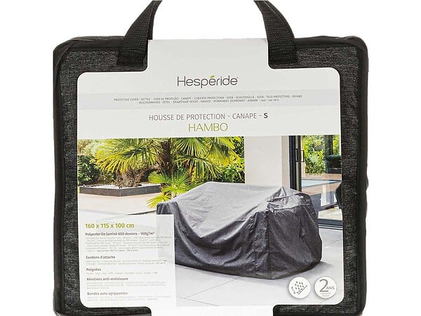 HESPERIDE - Housse pour canapé Hambo S gris - 160 x 115 x 100 cm - Hespéride - large