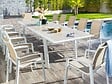 HESPERIDE - Table extensible rectangulaire alu Lin/Blanc Pavane - 8/12 places - Hespéride - vignette