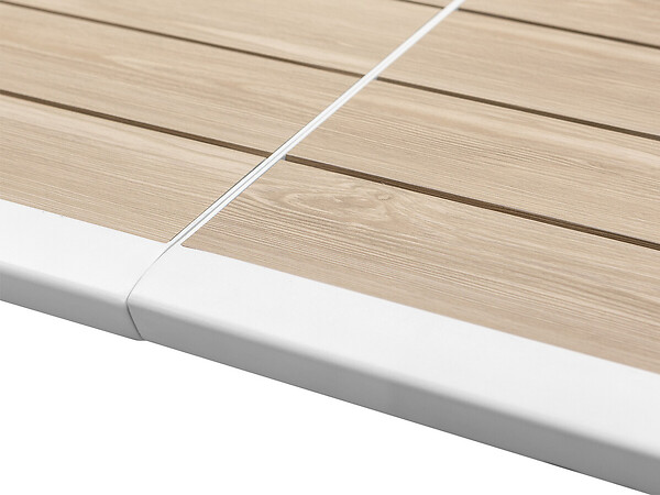 HESPERIDE - Table extensible rectangulaire alu Lin/Blanc Pavane - 8/12 places - Hespéride - large