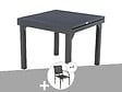 HESPERIDE - Ensemble repas table extensible alu 4/8 places Graphite + 8 fauteuils Piazza - Hespéride - vignette