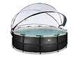 EXIT TOYS - Piscine tubulaire Black Leather ronde 4,88 x 1,22 m avec dôme - Exit Toys - vignette