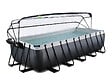 EXIT TOYS - Piscine tubulaire Black Leather rectangulaire 5,40 x 2,50 x 1,22 m avec dôme - Exit Toys - vignette