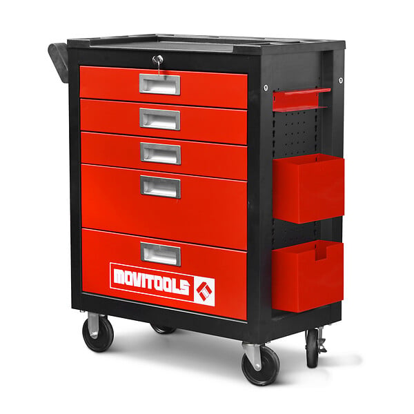 MOVITOOLS - Servante d'atelier 5 tiroirs + accessoires - large
