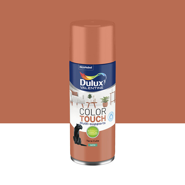 DULUX VALENTINE - Bombe de peinture Color Touch - Ocre dorée - Satin - 400ml - large