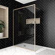 AURLANE - Paroi de douche AURLANE Golden Edge - Or brossé - 140x200cm - vignette