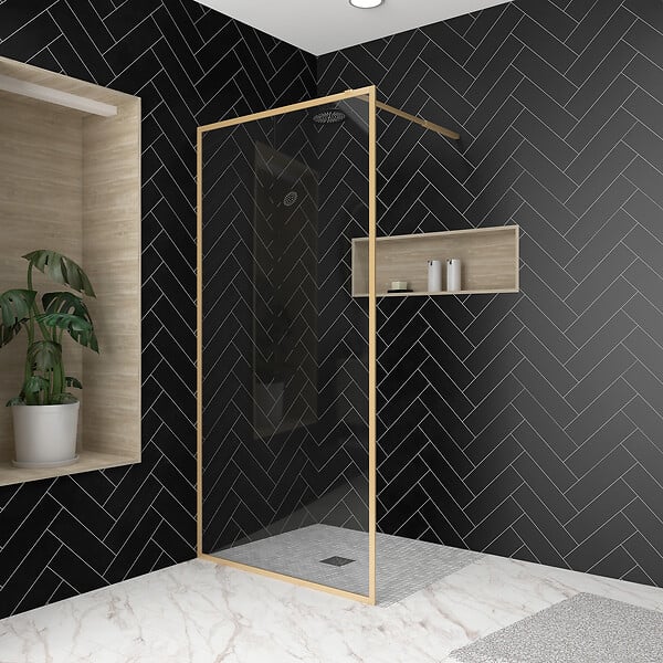 AURLANE - Paroi de douche AURLANE Golden Edge 100x200cm - large