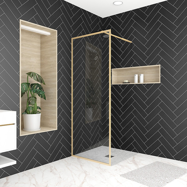 AURLANE - Paroi de douche AURLANE Golden Edge 80x200cm - large