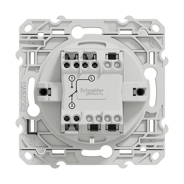 SCHNEIDER ELECTRIC - Interrupteur va-et-vient lumineux Odace - Anthracite - 10A - large