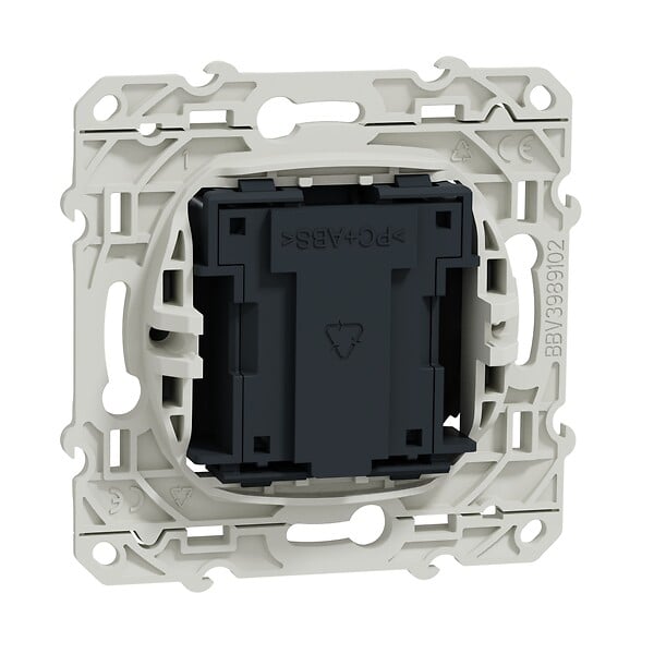 SCHNEIDER ELECTRIC - Odace, prise telephone Anthracite en T 8 contacts a vis - large