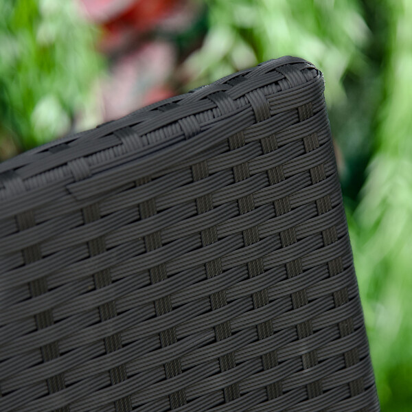 OUTSUNNY - Banc de jardin 2 places style cosy chic résine tressée 4 fils imitation rotin noir - large
