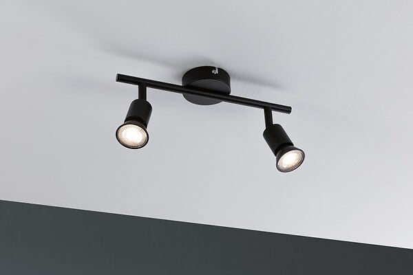 PAULMANN - Spots muraux orientables Carolina 2x10W GU10 Noir mat - large