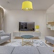 C-CREATION - Lampe à poser - Velours jaune - 45cm - vignette