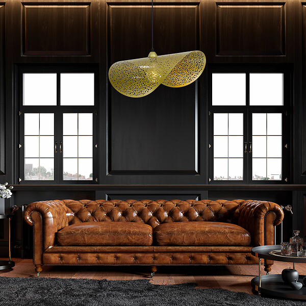 C-CREATION - Suspension métal Nisley - Doré - Diam.60cm - large