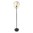C-CREATION - Lampadaire métal et bambou naturel Arabel Noir E27 - vignette