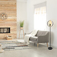 C-CREATION - Lampadaire métal et bambou naturel Arabel Noir E27 - vignette