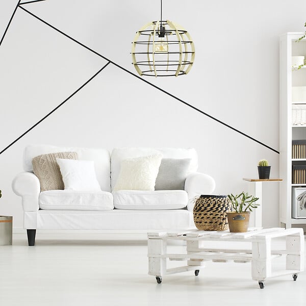 C-CREATION - Suspension en peuplier Fitane - Naturel et Blanc - large