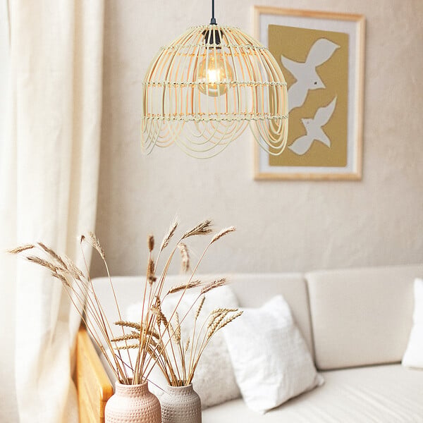 C-CREATION - Suspension en rotin tressé Palmite 35cm - large