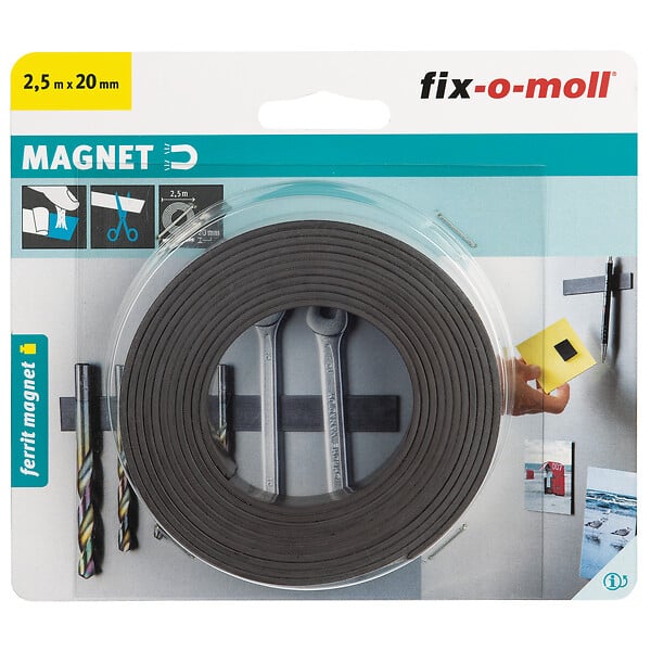 SUKI - bande magnetétique adhésive 20x2mm 2.5m - large