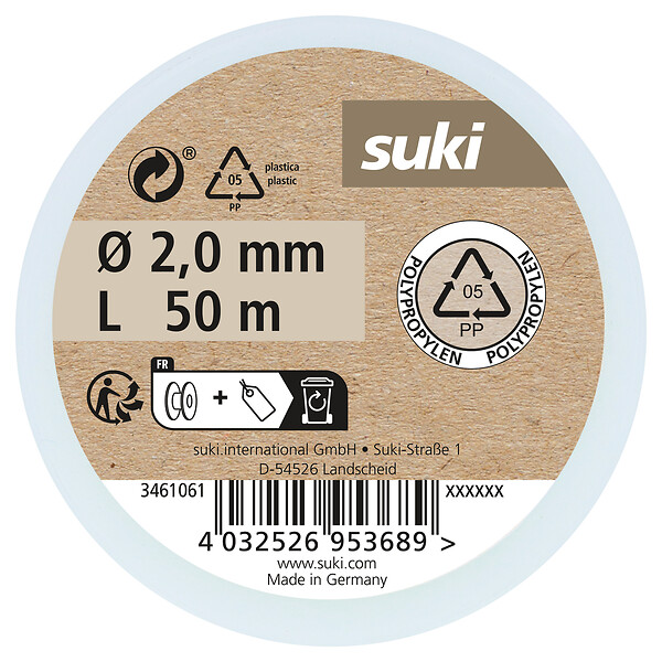 SUKI - Corde en coton - Vert néon - Diam.2mm - L.50m - large