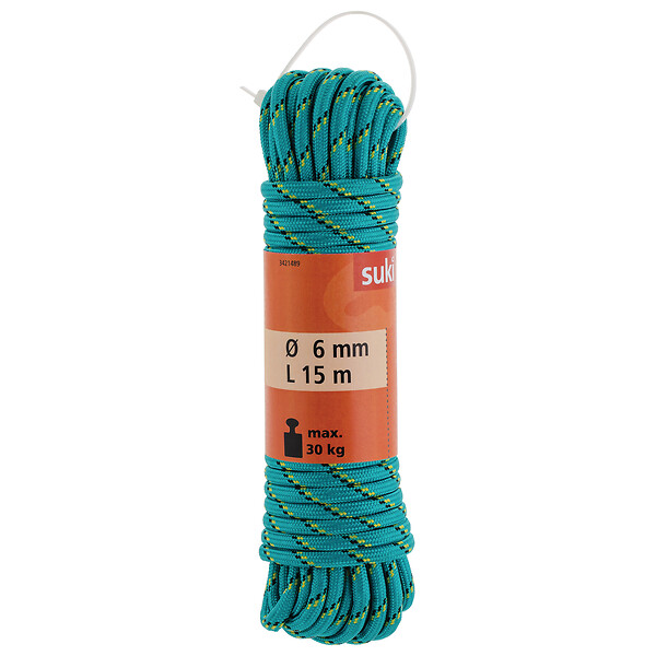 SUKI - corde fun polypropylène vert / noir /jaune 6mm 15m - large