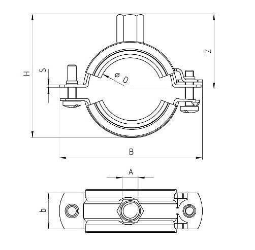 FISCHER - Collier isophonique 2 vis imperdables à fermeture rapide taraudage M810 plage de serrage 8792 mm - large
