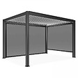 OVIALA - Pergola bioclimatique autoportée motorisée éclairée 3x4m et 2 stores - Kavala - vignette