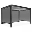 OVIALA - Pergola bioclimatique autoportée motorisée éclairée 3x4m et 3 stores - Kavala - vignette