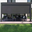 OVIALA - Pergola bioclimatique adossée et motorisée éclairée 3x4m et 3 stores - Thebes - vignette