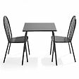 OVIALA - Ensemble table de jardin bistrot et 2 chaises en acier gris - Palavas - vignette