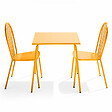 OVIALA - Ensemble table de jardin bistrot et 2 chaises en acier jaune - Palavas - vignette
