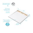 AURLANE - Receveur en acrylique Blanc 80x80x4 cm + Grilles Linéaires Chrome et Or Brossé - WHITENESS II - vignette
