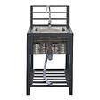 OVIALA - Meuble évier cuisine extérieure aluminium et résine tressée - vignette