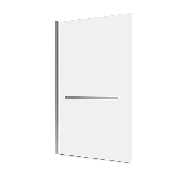 AURLANE - Pare baignoire Pivotant avec Porte-Serviette 85x150cm - Profilé Chrome - Verre 6mm - TSHAPE CHROMED - large
