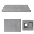AURLANE - Receveur à poser en matériaux composite SMC - Finition ardoise gris - 90x120cm - ROCK 2 GREY 90 - vignette