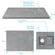 AURLANE - Receveur à poser en matériaux composite SMC - Finition ardoise gris - 90x120cm - ROCK 2 GREY 90 - vignette